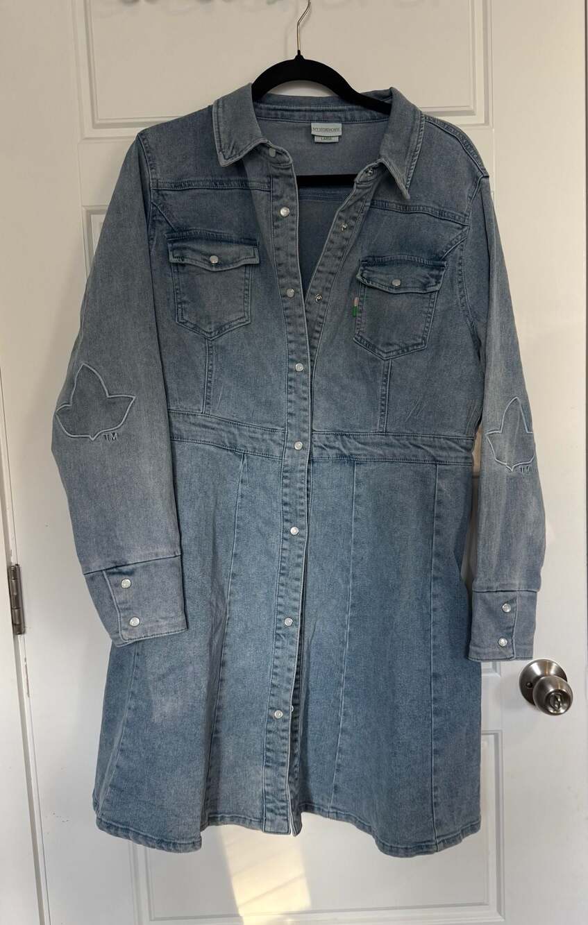 Ivy Storehouse Alpha Kappa Alpha AKA Denim Shirt Dress Size Large